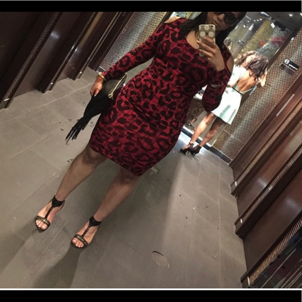 Black and red leopard dress ASOS